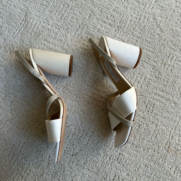 Jimmy Choo Bridal Plum Satin & Glitter Heels - Picture 5 of 11